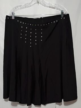Relativity Black Circle Skirt with Silver Studs 1X